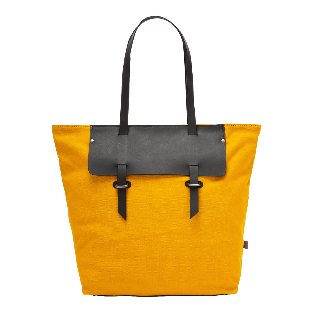 Dudu Bag Tote Shopper Women in Leather and Canvas Two -tone indkøbspose stor med lynlås lukning
