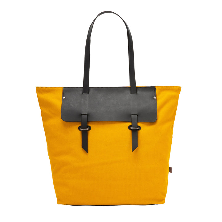 Dudu Bag Tote Shopper Women in Leather and Canvas Two -tone indkøbspose stor med lynlås lukning