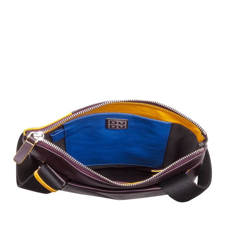 DUDU Borsello Men with leather shoulder strap with zip zipper, shoulder bag compact design in real colored leather and adjustable belt