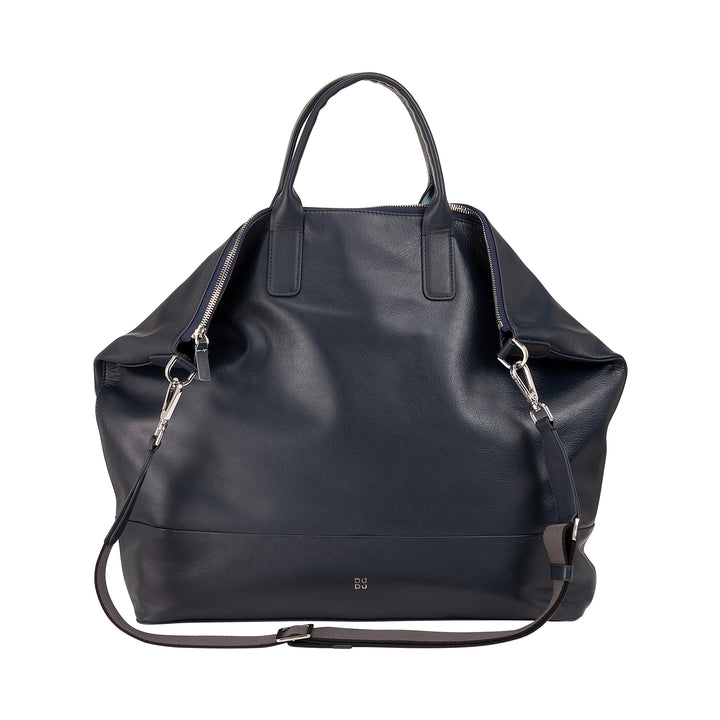 DUDU WOMEN SOFT WOMEN BAG IN LEATHER, GREGING BRWING BAG WITH DETABLE BACK, HAND BAG with two handles and zip closure