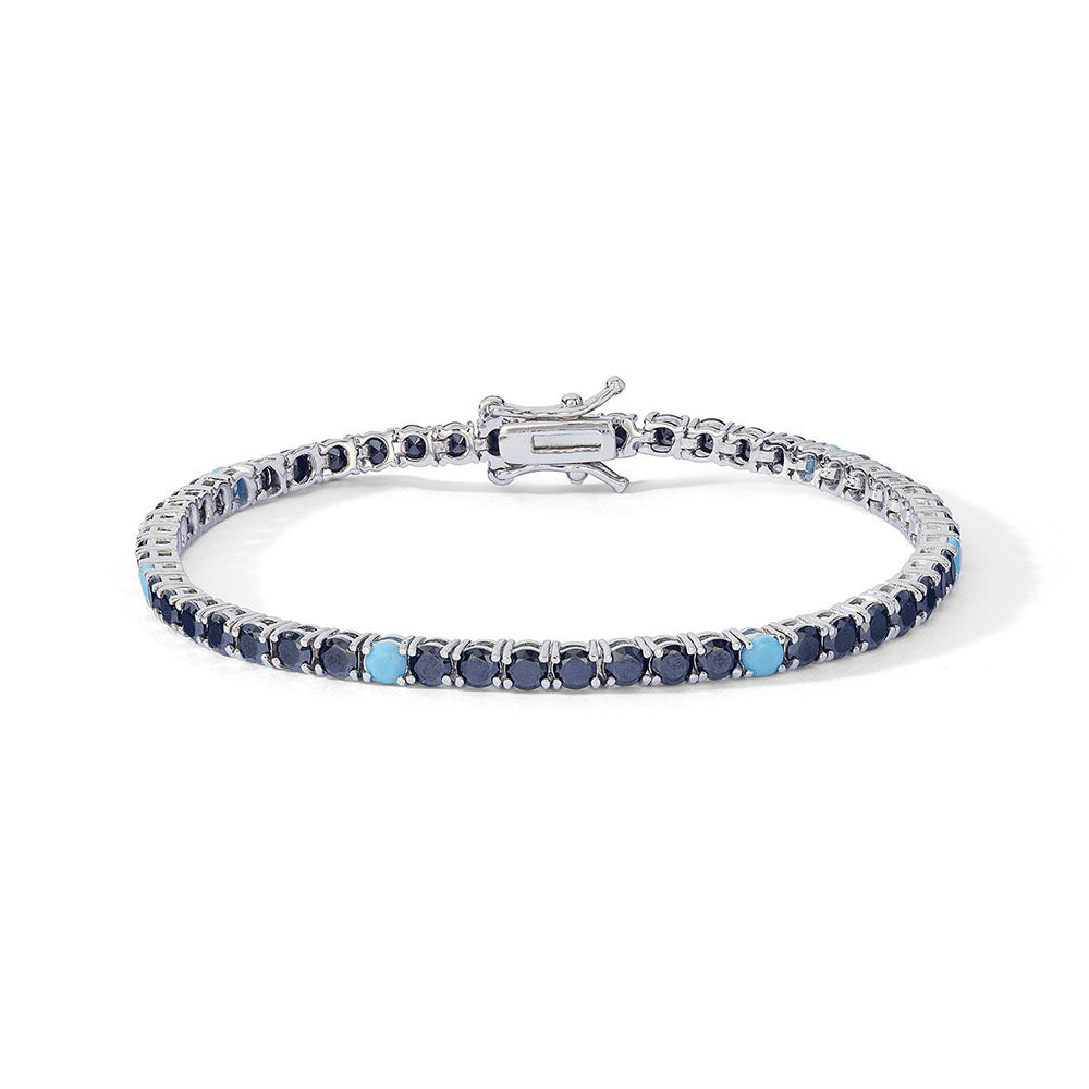 Comete Silver Tennis Bracelet 925 Turkis Zirconi UBR 1253 M18