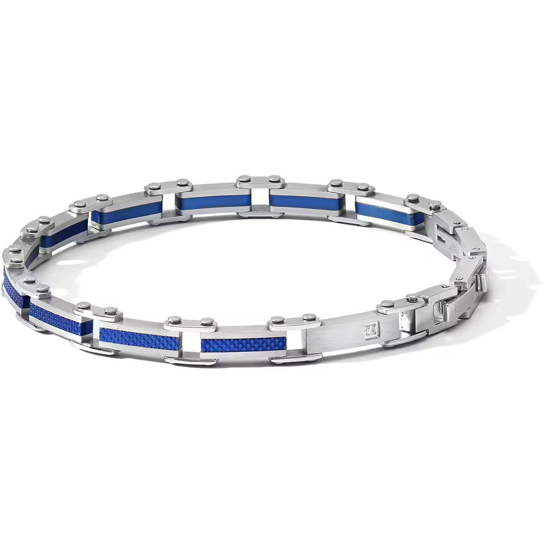 Comete armbåndstekstur stål finish Pvd Blue UBR 1197