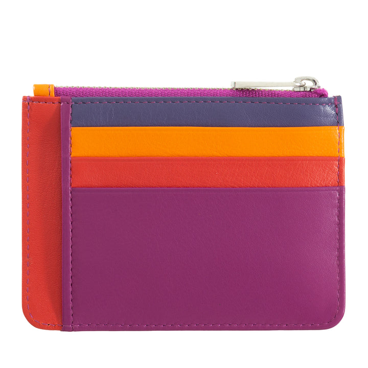 DUDU sachet Credit cards in real colorful leather wallet with zip