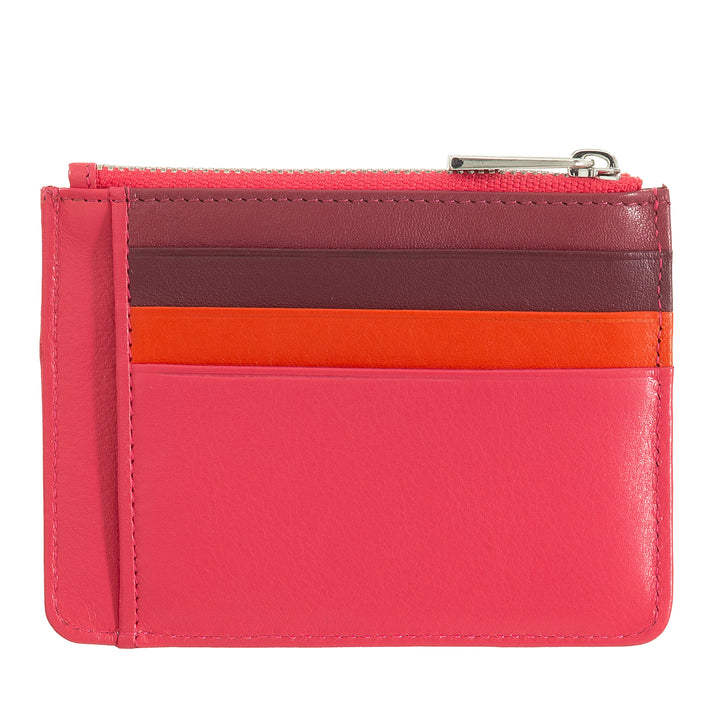 DUDU sachet Credit cards in real colorful leather wallet with zip