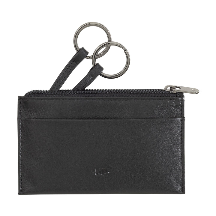 Nuvola leather keychain and door -to -real leather nappa packets with zip case and 2 rings for keys