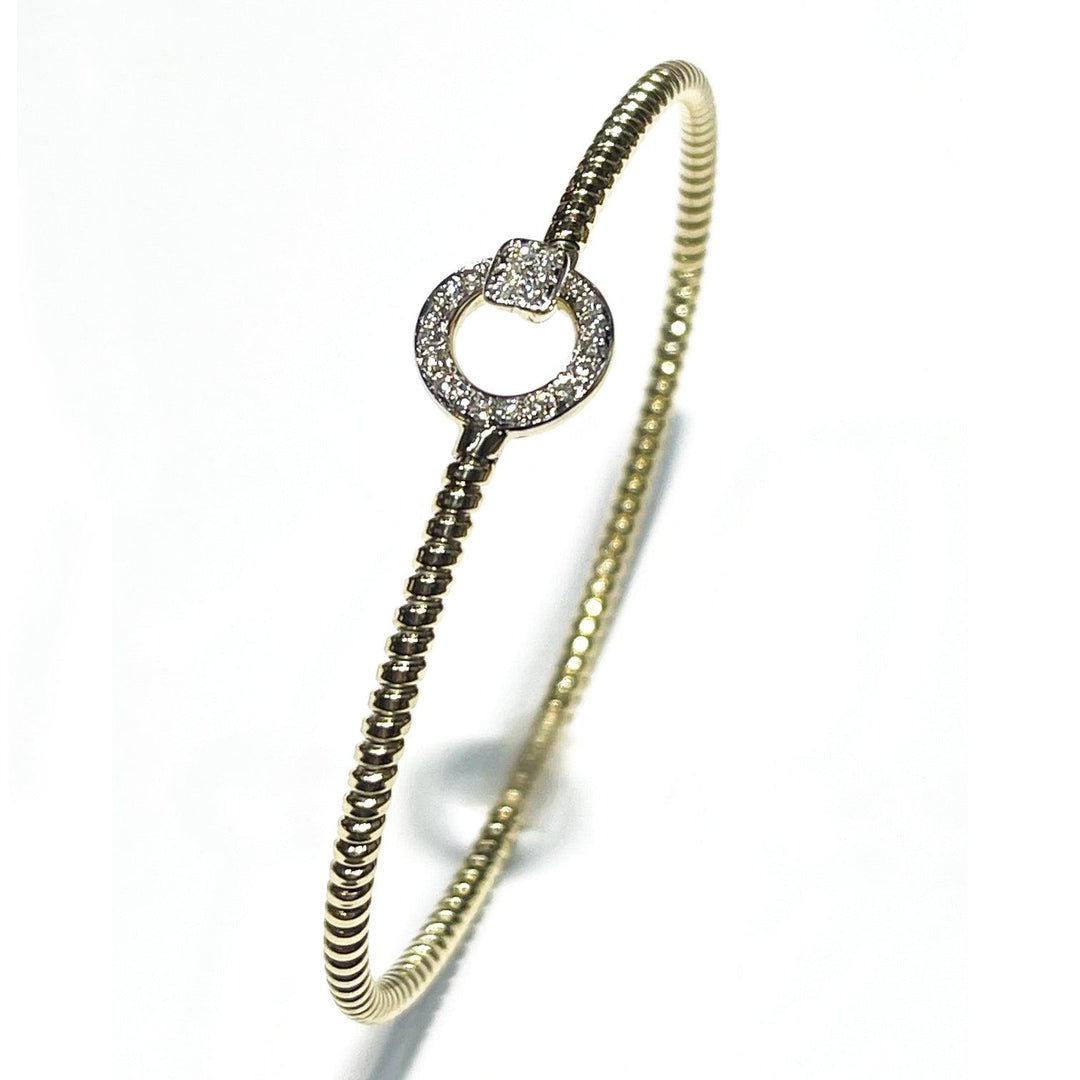 Capodagli bracciale Tubogas anima titanio oro 18kt diamanti S298 - Capodagli 1937