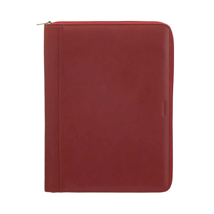 Nuvola Pelle A4 Leather Document Folder, Work Organizer Notepad Holder, Pen Holder, Tablet Holder with Round Zipper