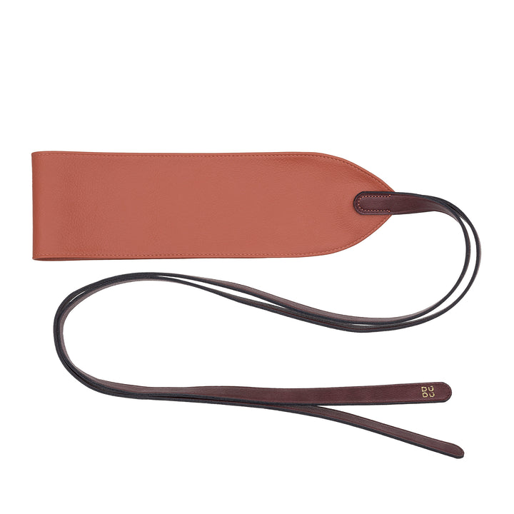 DUDU woman belt Obi in real leather, made in Italy, wider belt knotable woman for dress, high -waisted leather fusciacca