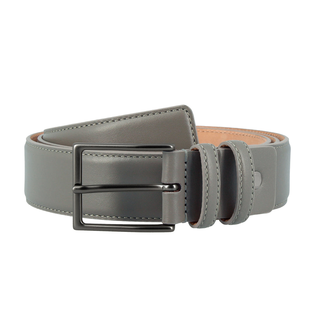 Nuvola leather belt for men in soft leather Made in Italy elegant H 34mm with metal buckle