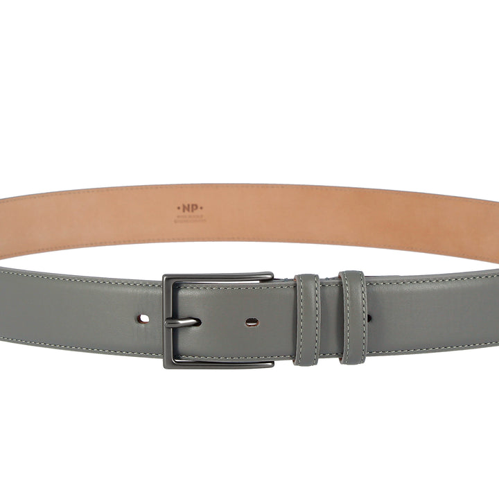 Nuvola leather belt for men in soft leather Made in Italy elegant H 34mm with metal buckle