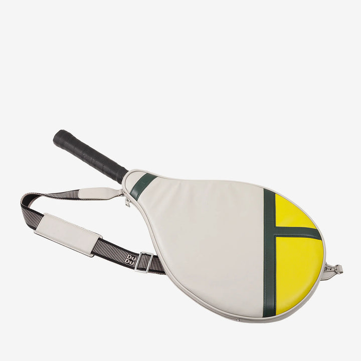 DUDU Tennisschläger-Etui aus echtem Leder, limitierte Auflage, gepolsterte Hülle mit Reißverschluss, Seitentasche und Schultergurt