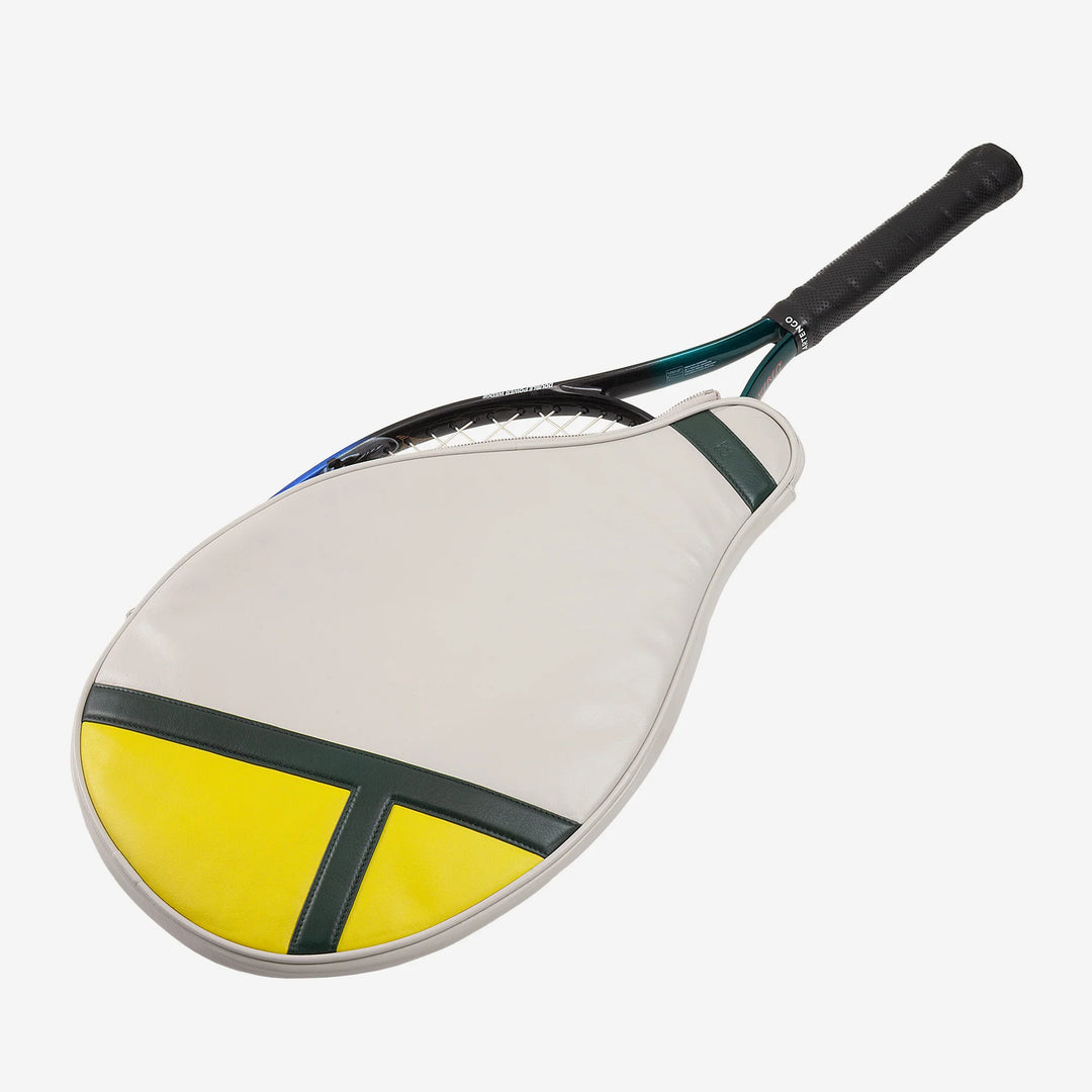 DUDU Tennisschläger-Etui aus echtem Leder, limitierte Auflage, gepolsterte Hülle mit Reißverschluss, Seitentasche und Schultergurt
