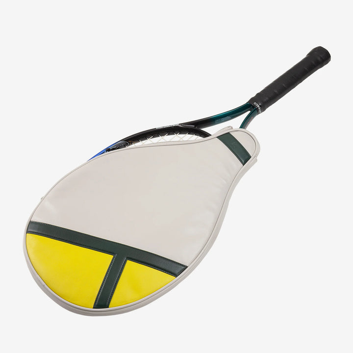 DUDU Tennisschläger-Etui aus echtem Leder, limitierte Auflage, gepolsterte Hülle mit Reißverschluss, Seitentasche und Schultergurt