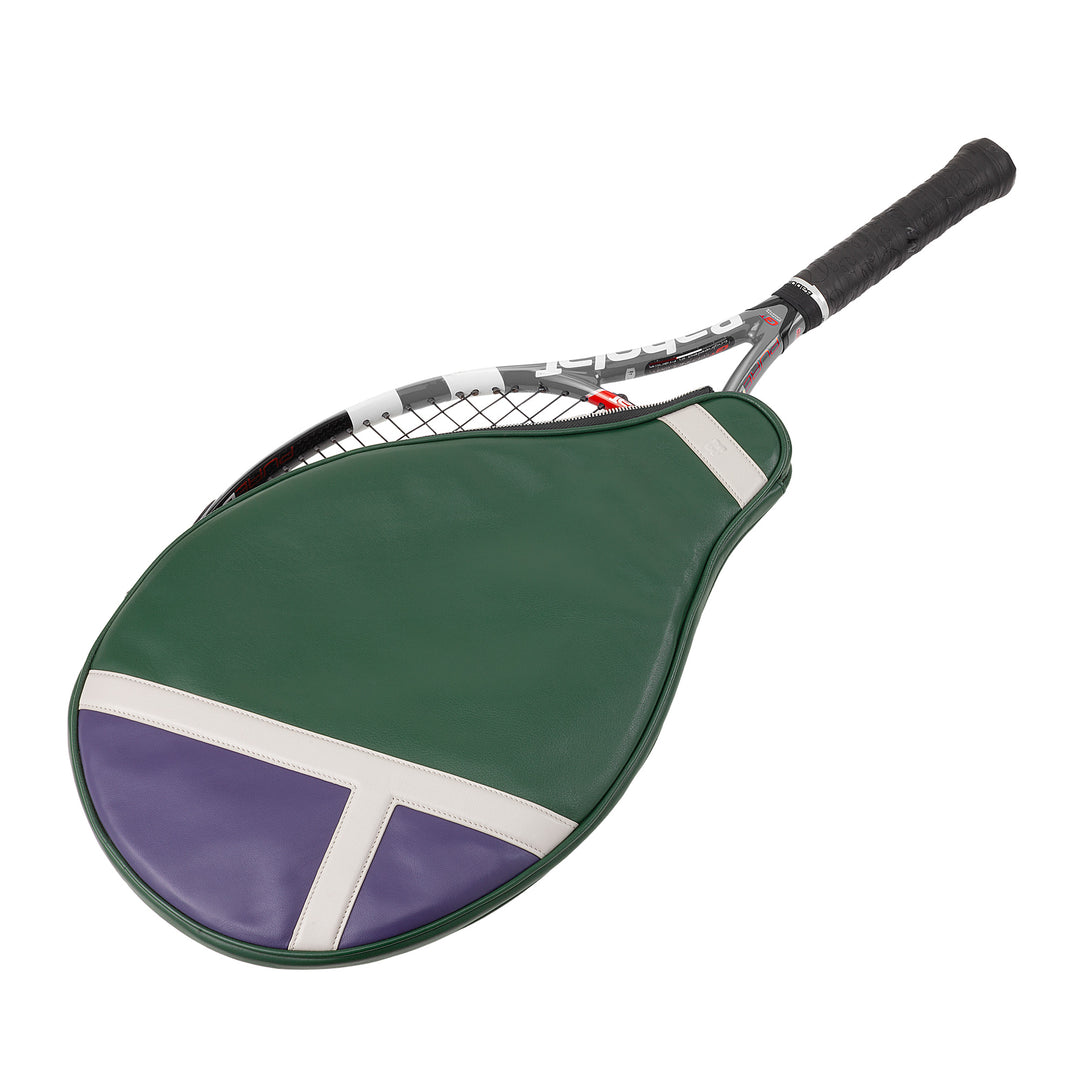DUDU Tennisschläger-Etui aus echtem Leder, limitierte Auflage, gepolsterte Hülle mit Reißverschluss, Seitentasche und Schultergurt