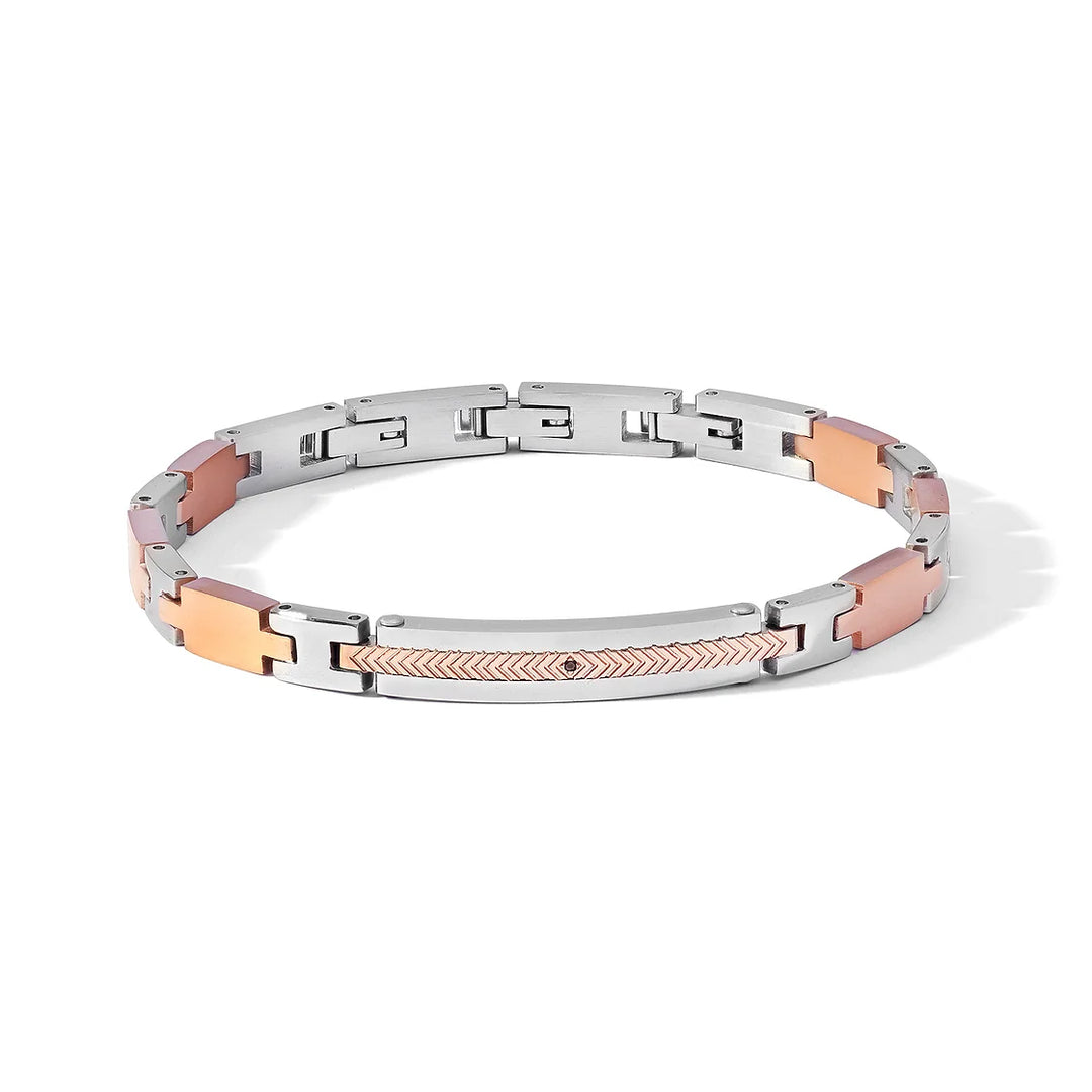 Comete armbåndsflader stål finish PVD Gold Pink Zircon UBR 1181