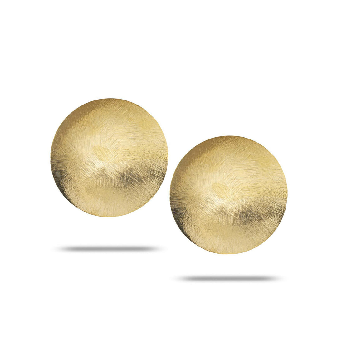 Federica Rossi Earrings BUTTON FORMANTERA Small cm. 3,0 Collection bronze bronze pvd yellow gold 18kt satined fr.or.22