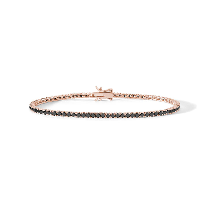 Comete Tennis i 925‰ rosé sølv og sorte zirkoner UBR901
