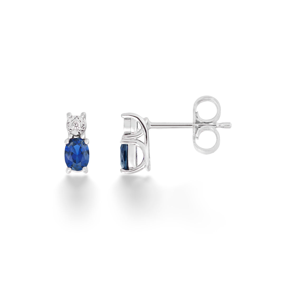 Comete Earrings in Gold, Diamonds and Blue Sapphires KORB1017