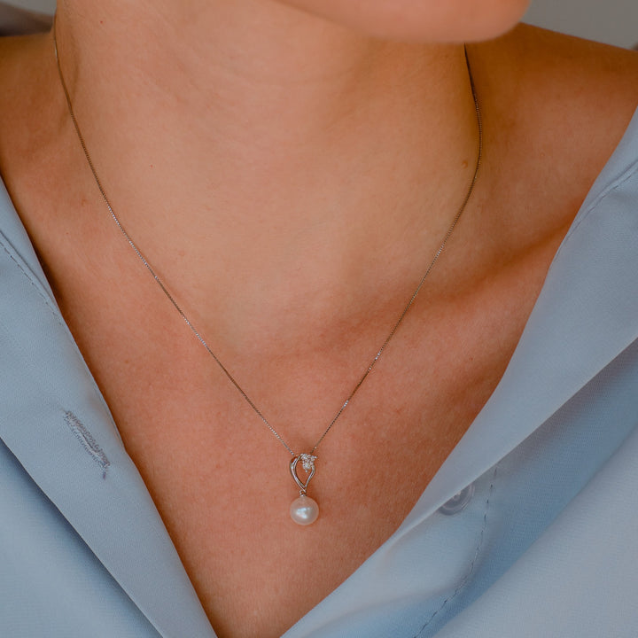 Comete Choker Halskæde Perler i guld og diamanter Drop GLP611