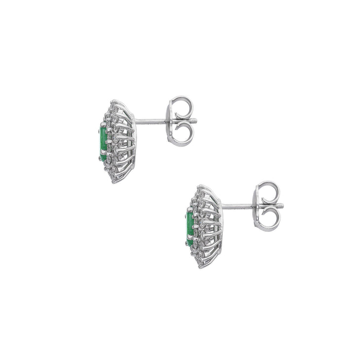 Comete øreringe i guld og hvide diamanter, Oval Emerald ORB1107