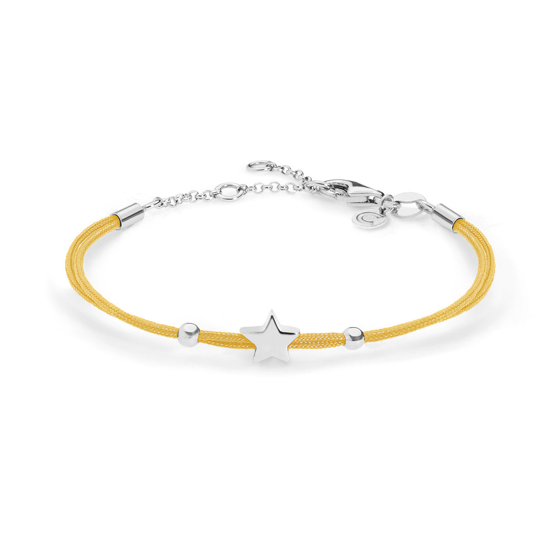 Comete Star-Armband aus silbergelber Kordel BRA160