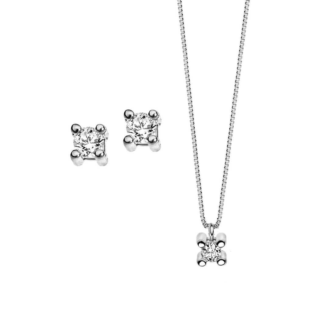 Comete halskæde og øreringe Light Point Fire Prongs Guld og diamanter KIT1405891