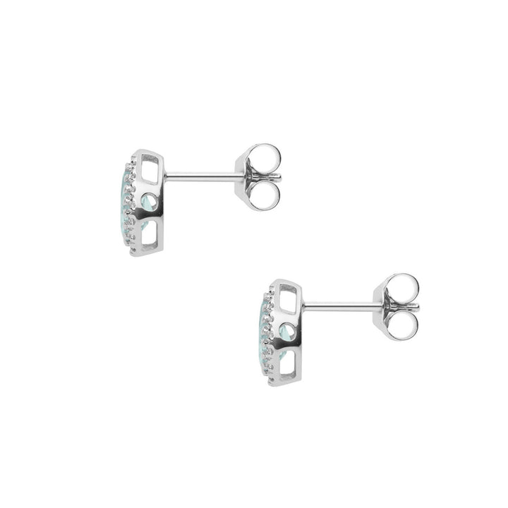 Comete-Goldohrringe mit Diamanten und Aquamarin-Tropfen ORQ252
