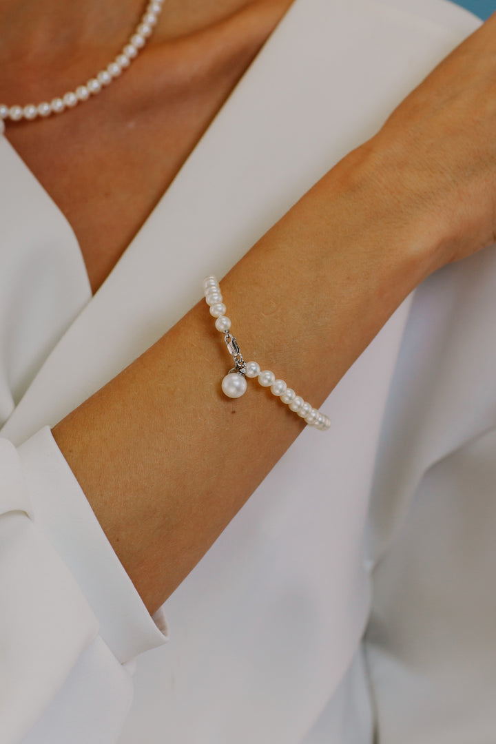 Comete Aquadolce Perlenstrang-Armband aus Gold und Diamant BRQ 265