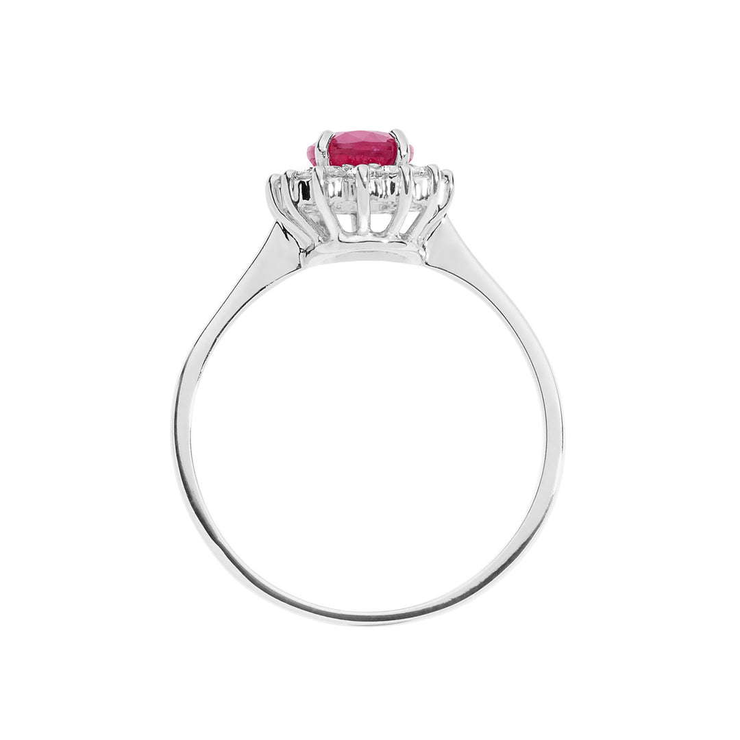 Comete Ring i guld, diamanter og oval rubin ANB 2570