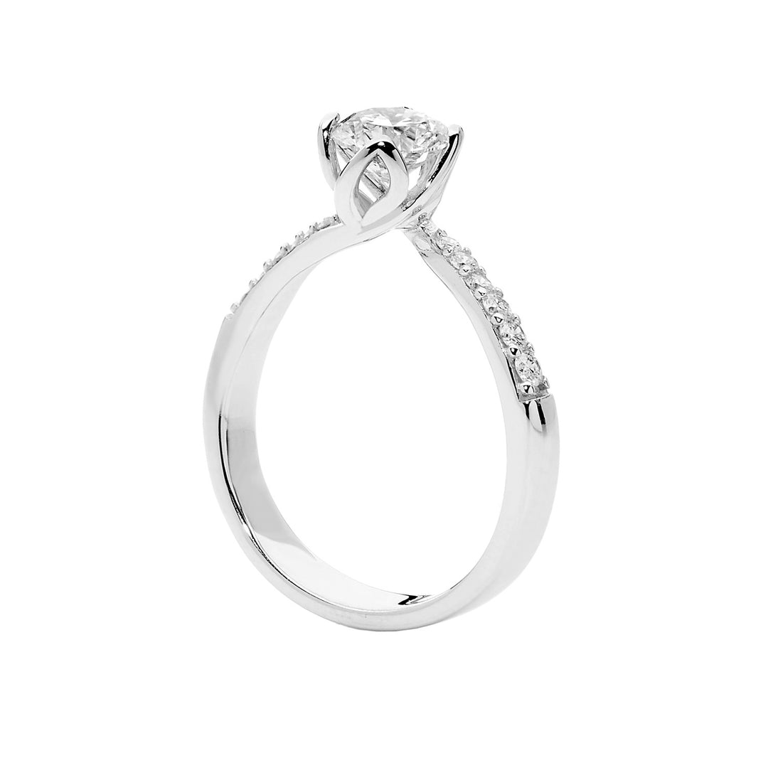 Comets Solitaire kronblade i guld og diamanter ANB2387
