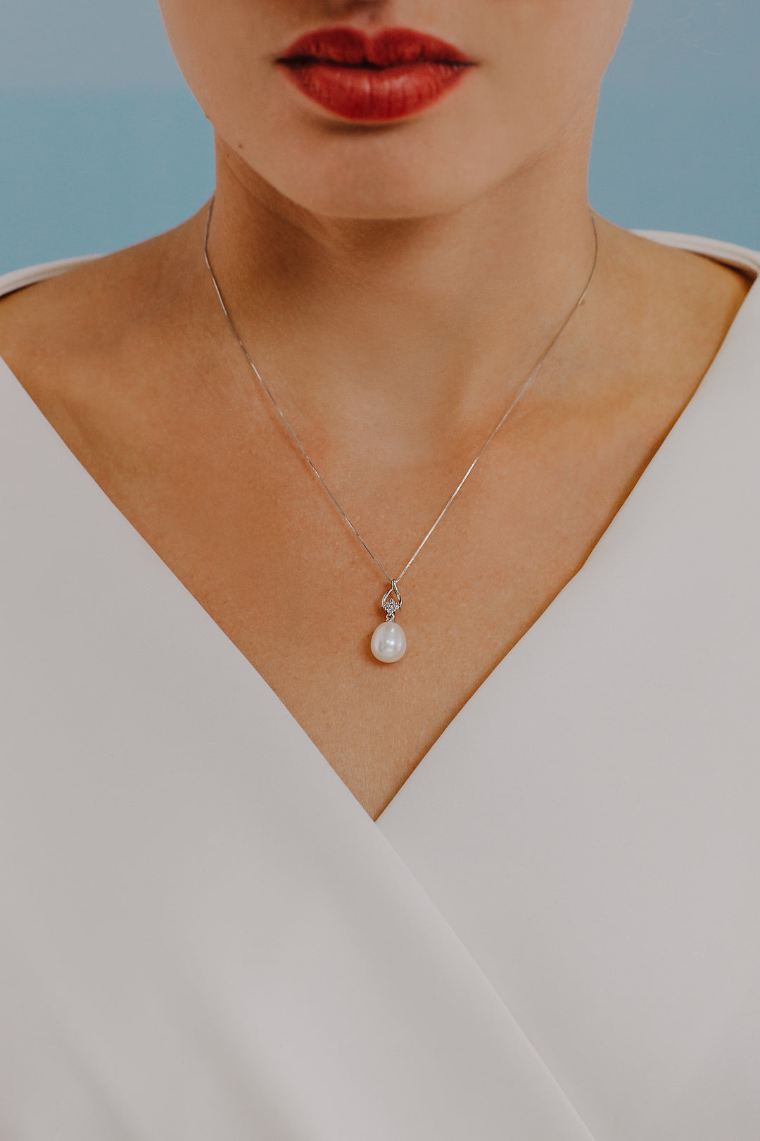 Comete-Halskette mit Perlen aus Gold und Diamanten GLP580