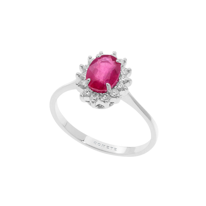 Comete Ring i guld, diamanter og oval rubin ANB 2570