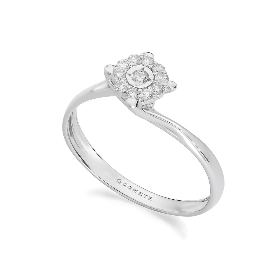 Comete Ring i 375‰ hvidguld med hvide diamanter KANB1905
