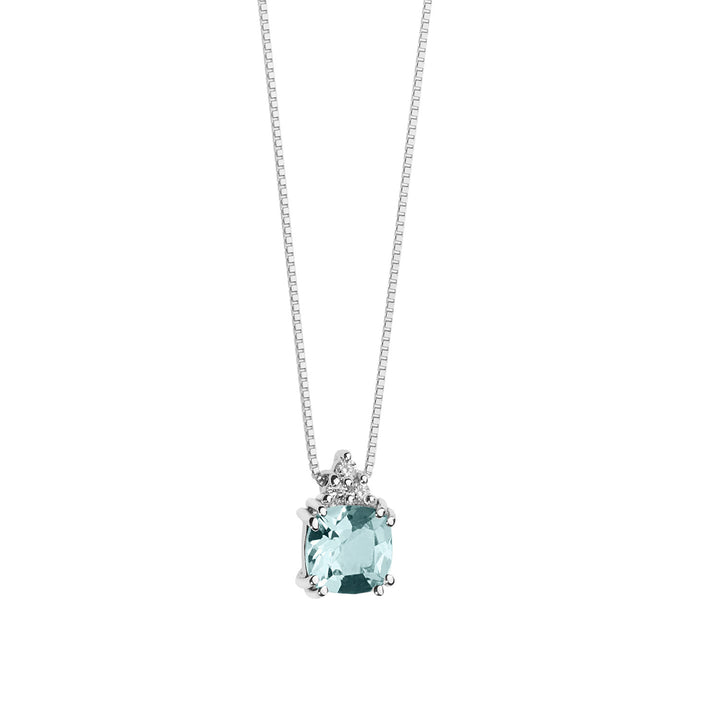 Comete-Halskette aus Gold, Diamanten und Aquamarin, Antikschliff GLQ281