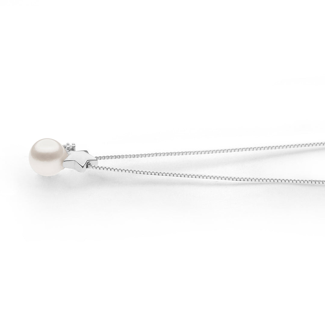Comete-Halskette mit Perlen aus Gold und Diamanten und Stern GLP609