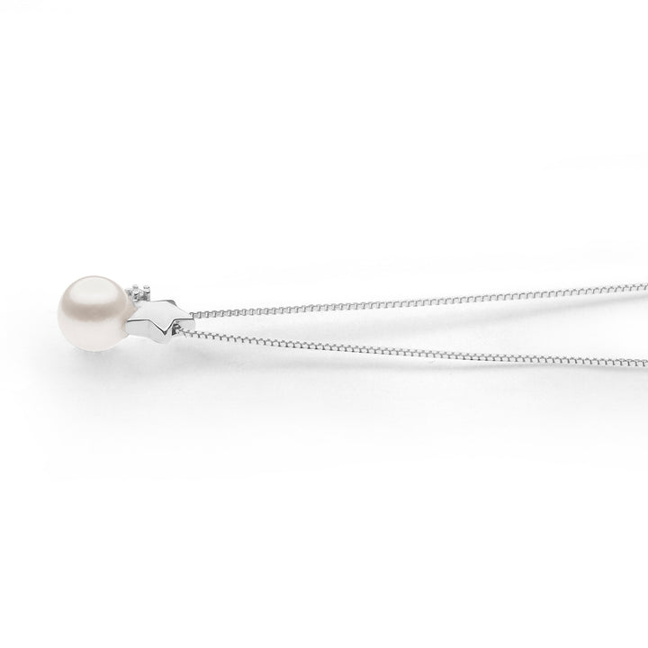 Comete-Halskette mit Perlen aus Gold und Diamanten und Stern GLP609