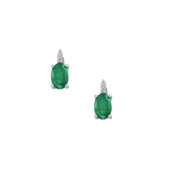 Comete øreringe i guld og hvide diamanter, Oval Emerald ORB1105S3