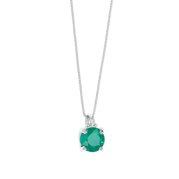 Comete-Halskette aus Gold, Diamant und Smaragd, rund GLB1500