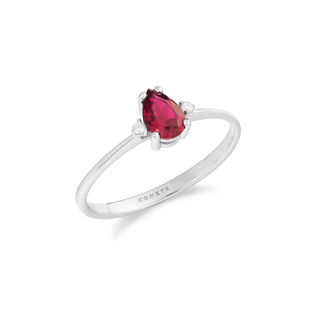 Comet Ring i 750 ‰ guld, diamanter og rubiner falder ANB2710