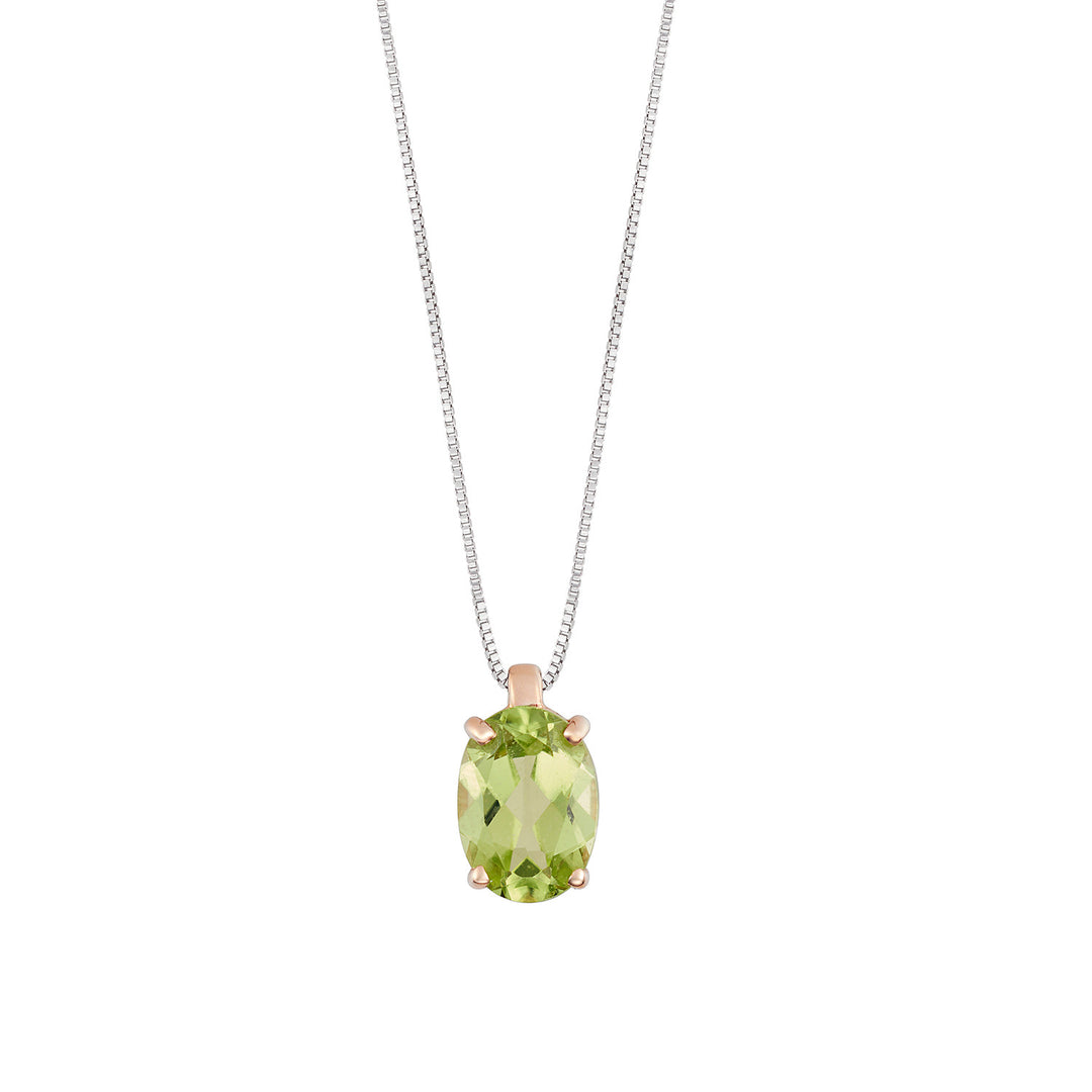 Comete halskæde i 750‰ rosa guld og oval Peridot GLB1668