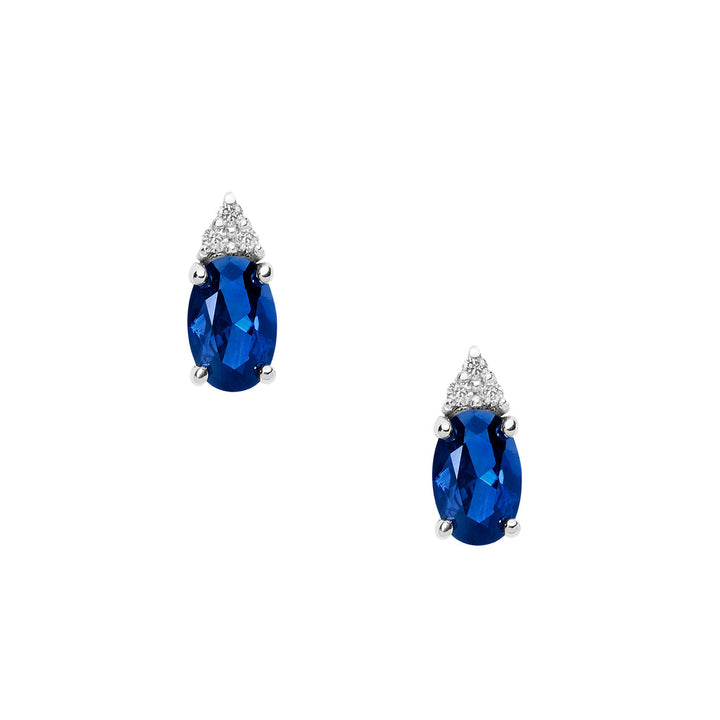 Comete øreringe i guld, diamanter og oval safir ORB1069