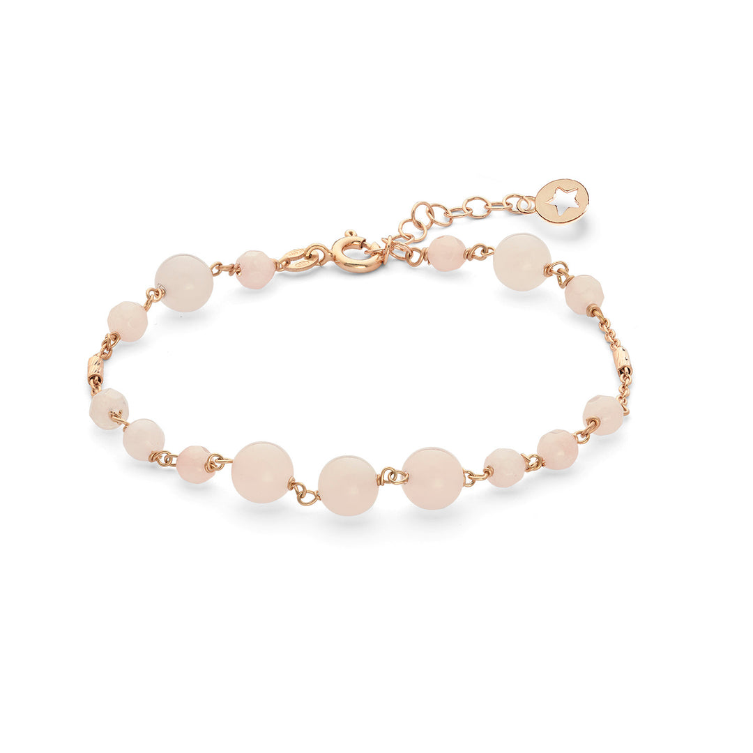 Comete Armbånd 925‰ Sølv med Rose Quartz og farvet Jade BRA277