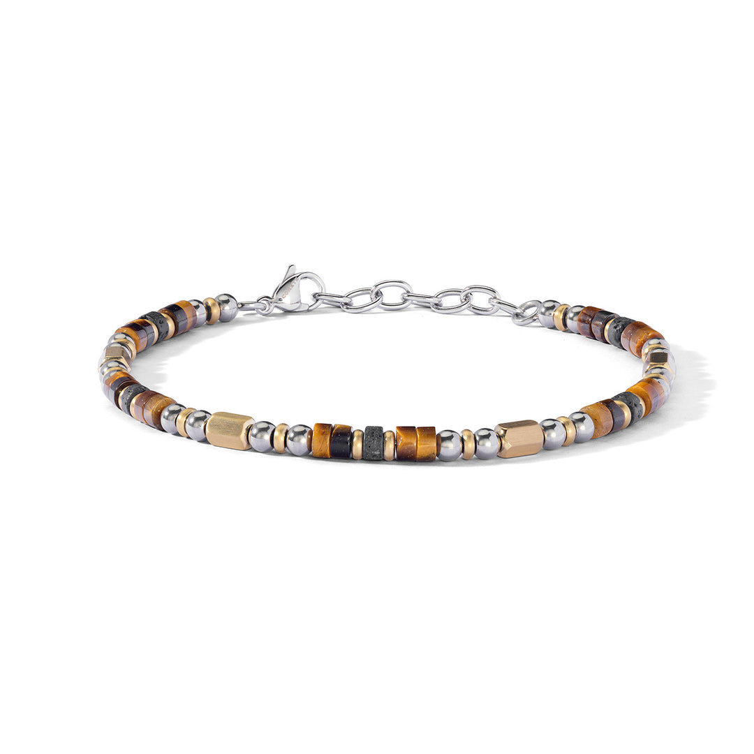 Comete Bracelet in Steel, yellow PVD, Tiger&
