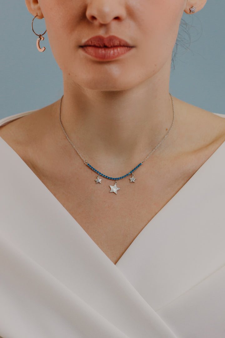 Comete Tennis Choker i Silver Star GLA257