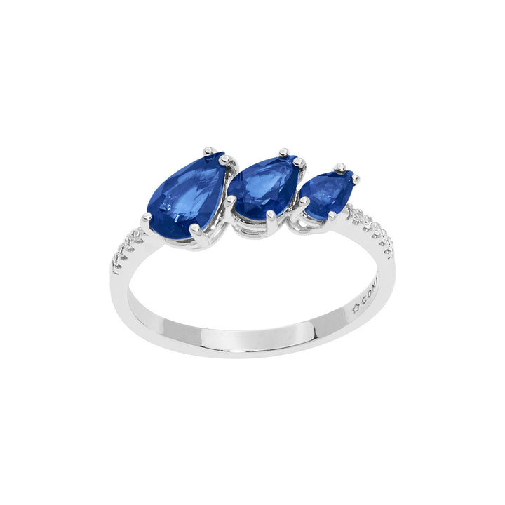 Comete guldring med diamanter og safirer Drop ANB2637