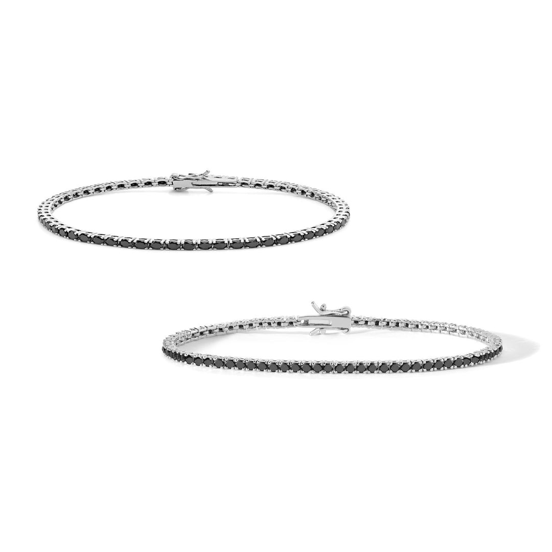Comete 2 Tennis aus 925‰ Silber und schwarzen Zirkonen UBR898M18993M20