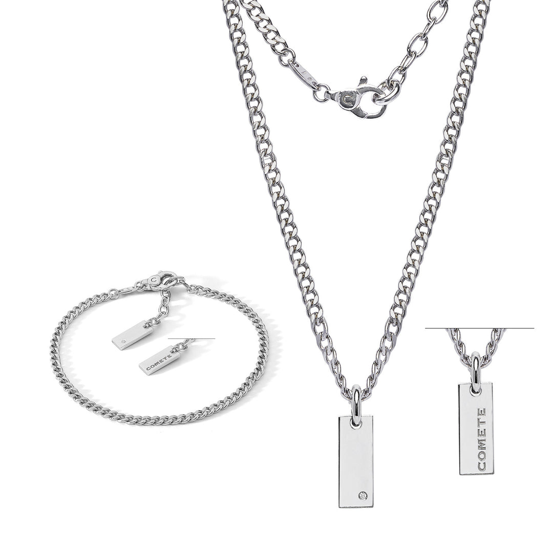 Comete armbånd og halskæde Sølv og hvid diamant KIT7481256