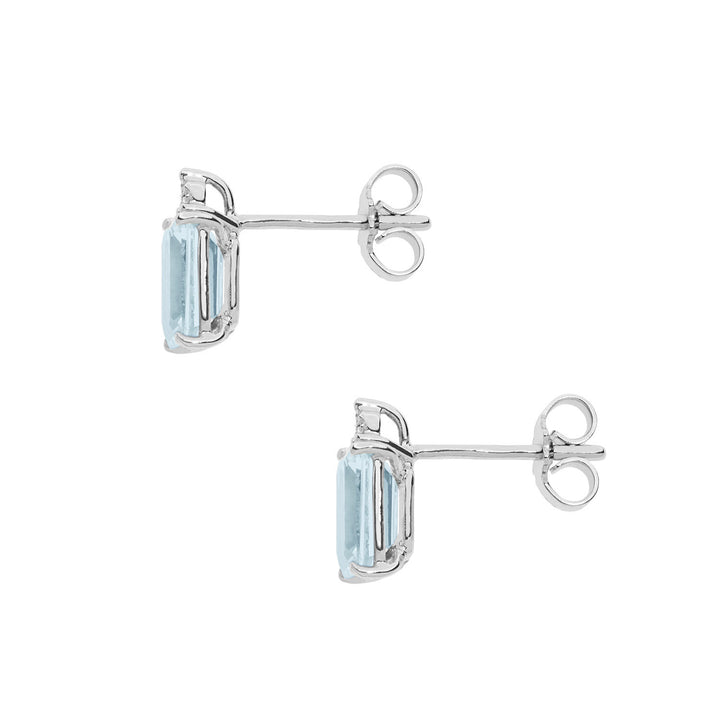 Comete-Ohrringe aus Gold, Diamanten und achteckigem Aquamarin ORQ241