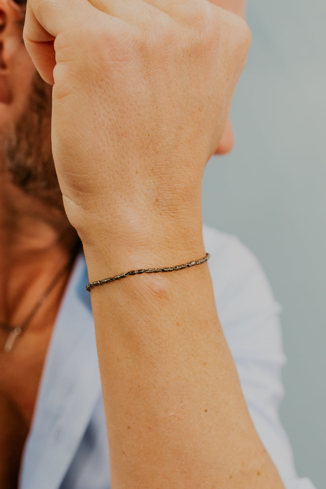 Comete armbånd i poleret og poleret sølv, diamant, sorte spineller UBR1261