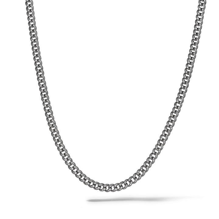 Comete Necklace in rhodium-plated 925‰ silver, steel, white zircons UGL768